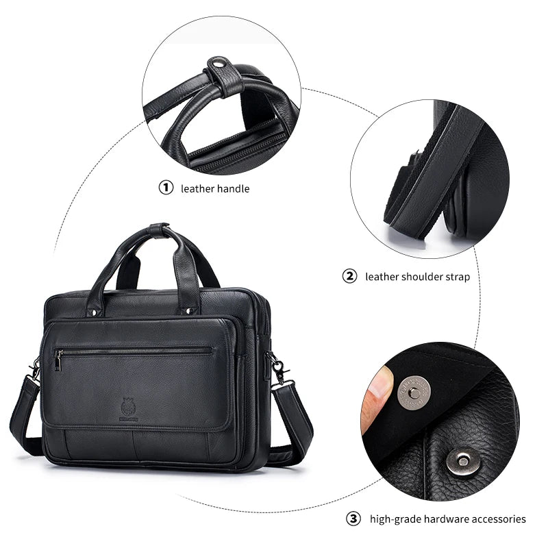 Porte documents Horizon Noir - Mallette en Cuir pour Homme